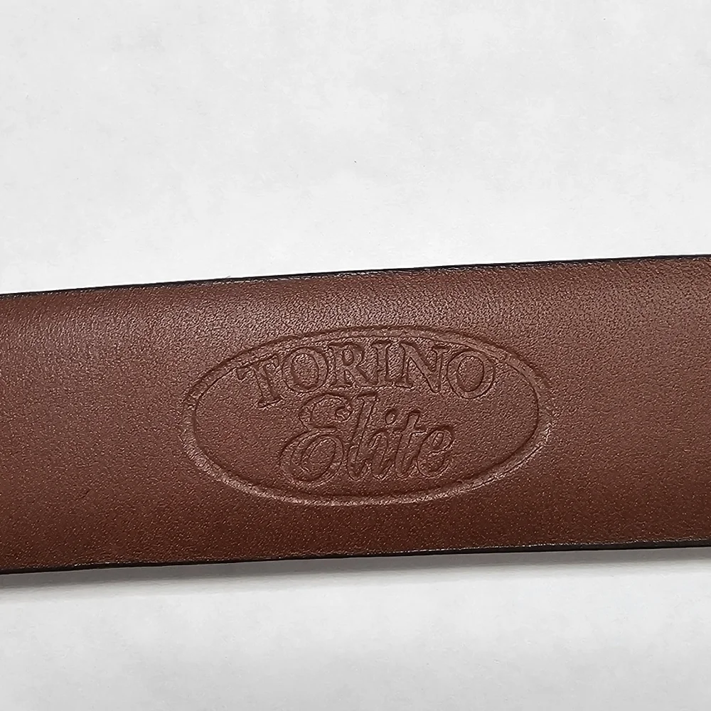 Torino Elite Men's Brown Lizard Textured Belt Size 38